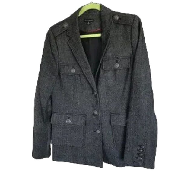 NWOT Willi Smith Women's Wool Blend Coat in Black Tweed Sz 12 Never Worn Pockets - Picture 1 of 5